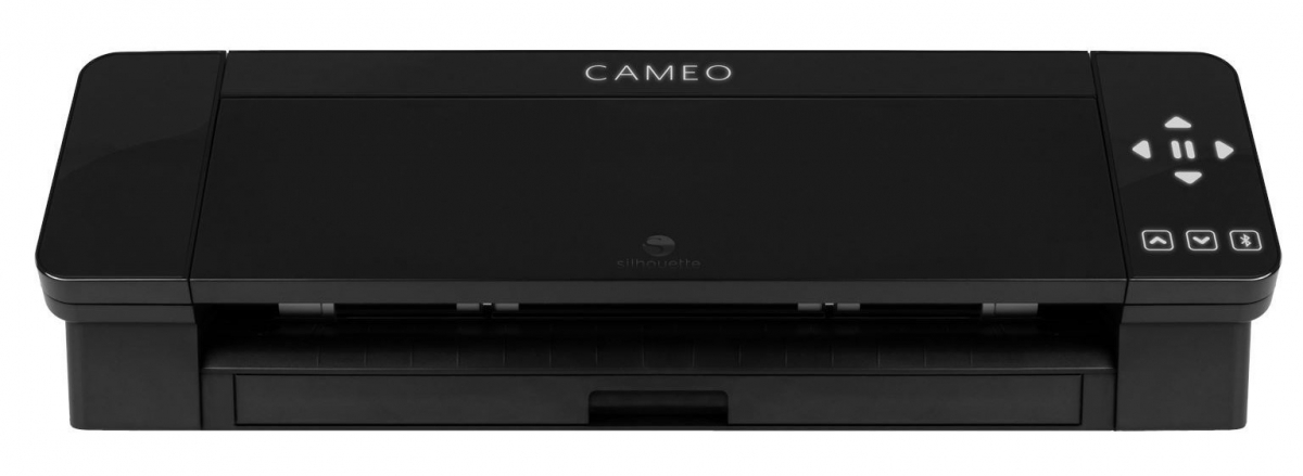 Photo of Silhouette Cameo 4. Item is black, 30 inches long, and 6 inches tall. 