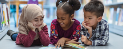 kids reading a book