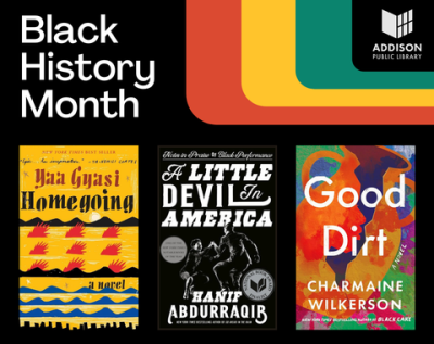 three black history month featured book covers: homecoming by yaa gyasi; a little devil in america by Hanif Abdurraqib; good dirt by charmaine wilkerson