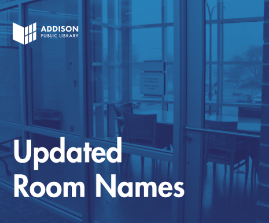 a photo of a study room with text: updated room names