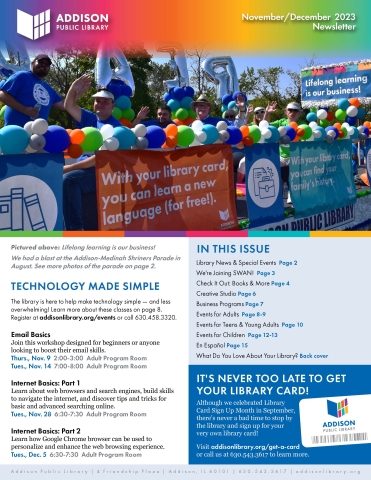 Nov/Dec Newsletter 2023